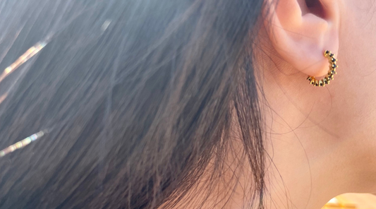 Pavé O Huggie Earrings | The Aura