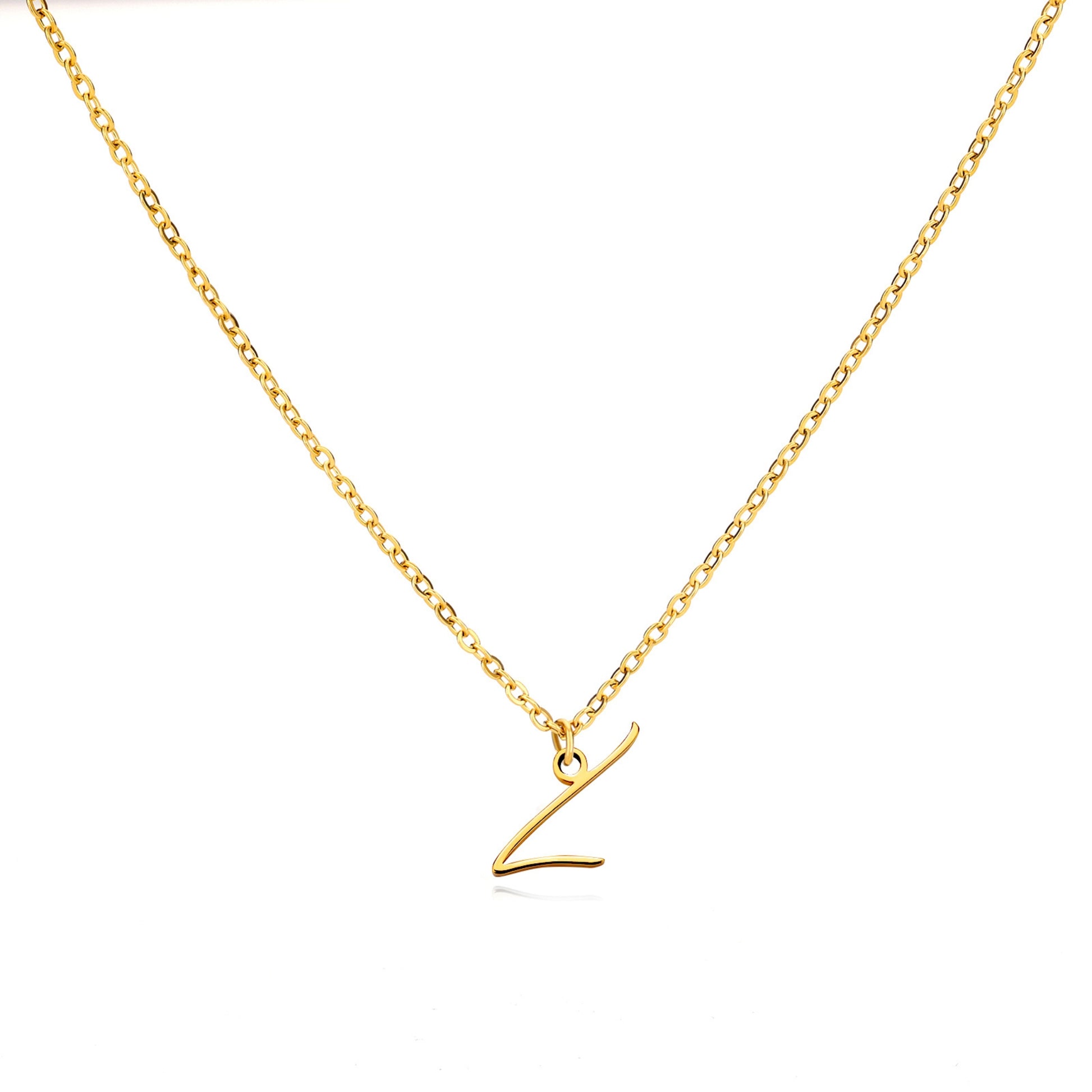 18K Gold Plated Stainless Steel Hypoallergenic Waterproof Tarnish Free  Allura Alphabet Necklaces The Aura