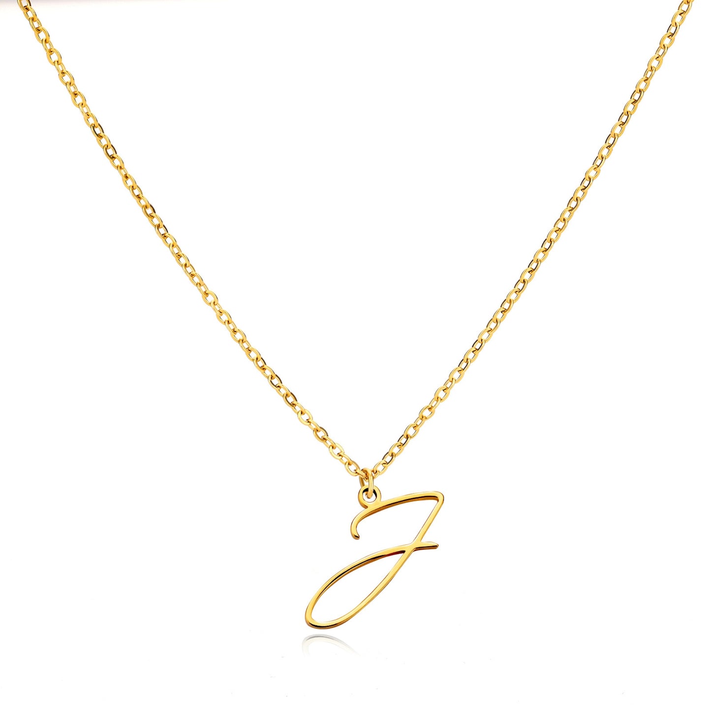 18K Gold Plated Stainless Steel Hypoallergenic Waterproof Tarnish Free  Allura Alphabet Necklaces The Aura