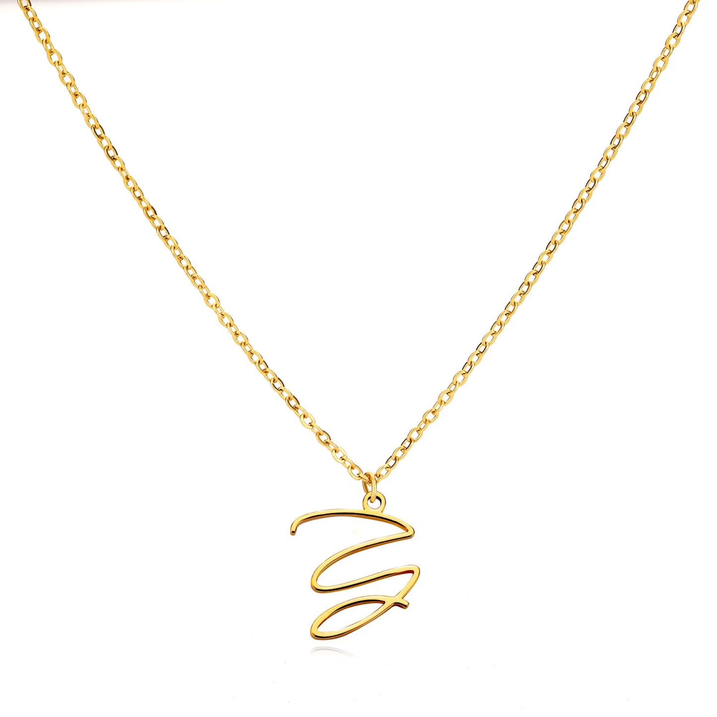 18K Gold Plated Stainless Steel Hypoallergenic Waterproof Tarnish Free  Allura Alphabet Necklaces The Aura