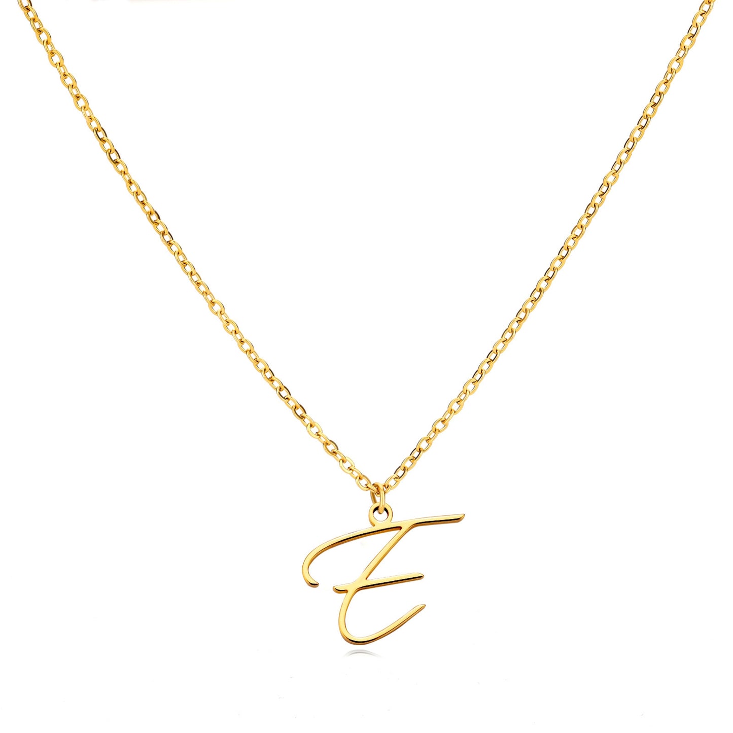 18K Gold Plated Stainless Steel Hypoallergenic Waterproof Tarnish Free  Allura Alphabet Necklaces The Aura