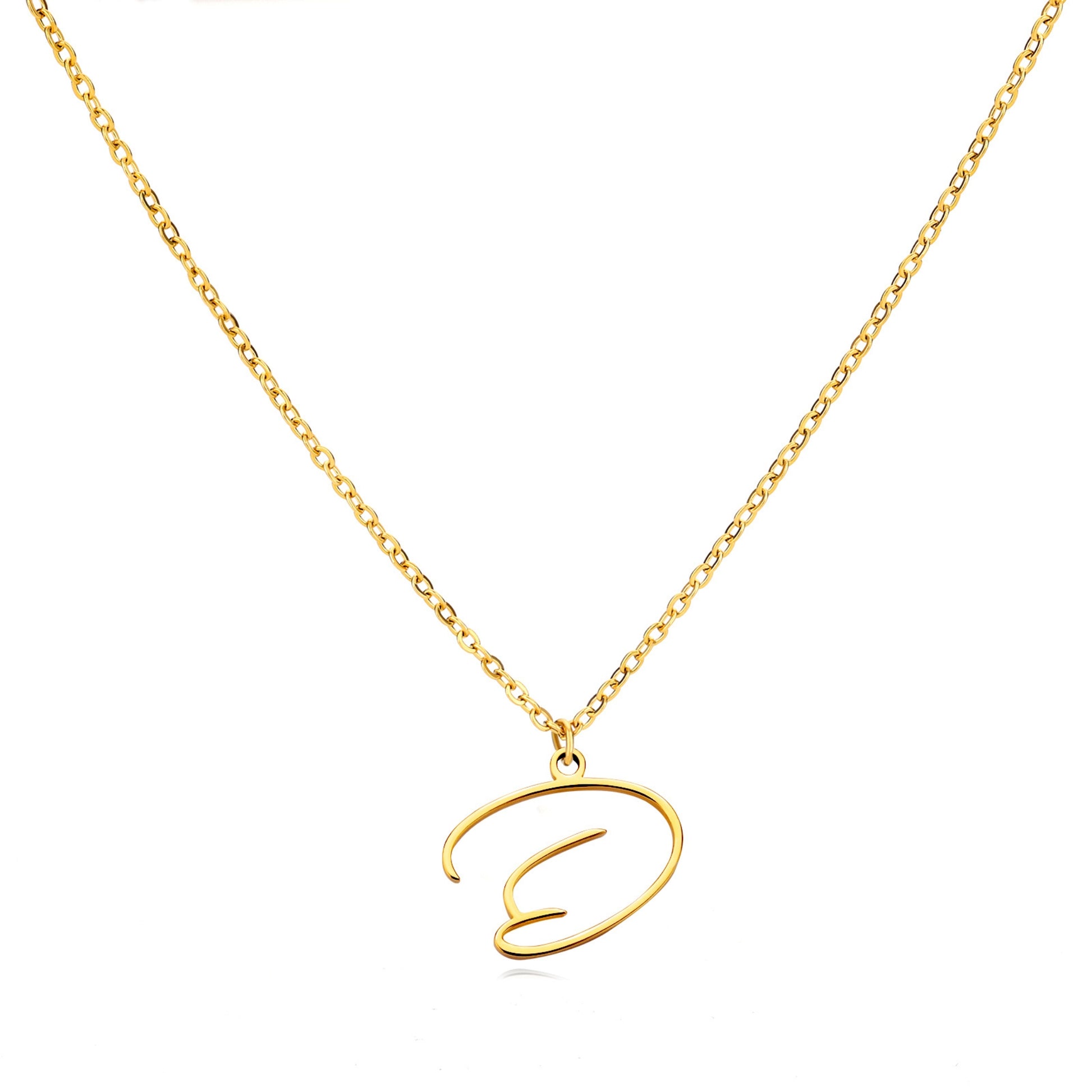 18K Gold Plated Stainless Steel Hypoallergenic Waterproof Tarnish Free  Allura Alphabet Necklaces The Aura