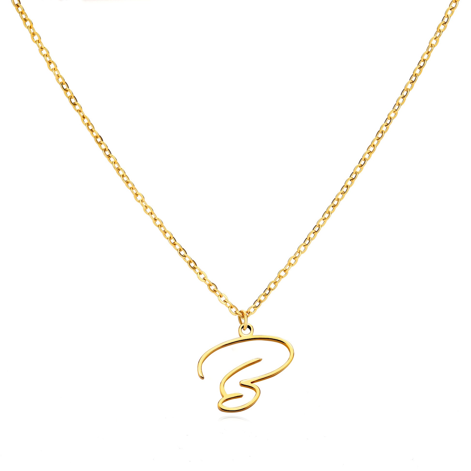 18K Gold Plated Stainless Steel Hypoallergenic Waterproof Tarnish Free  Allura Alphabet Necklaces The Aura