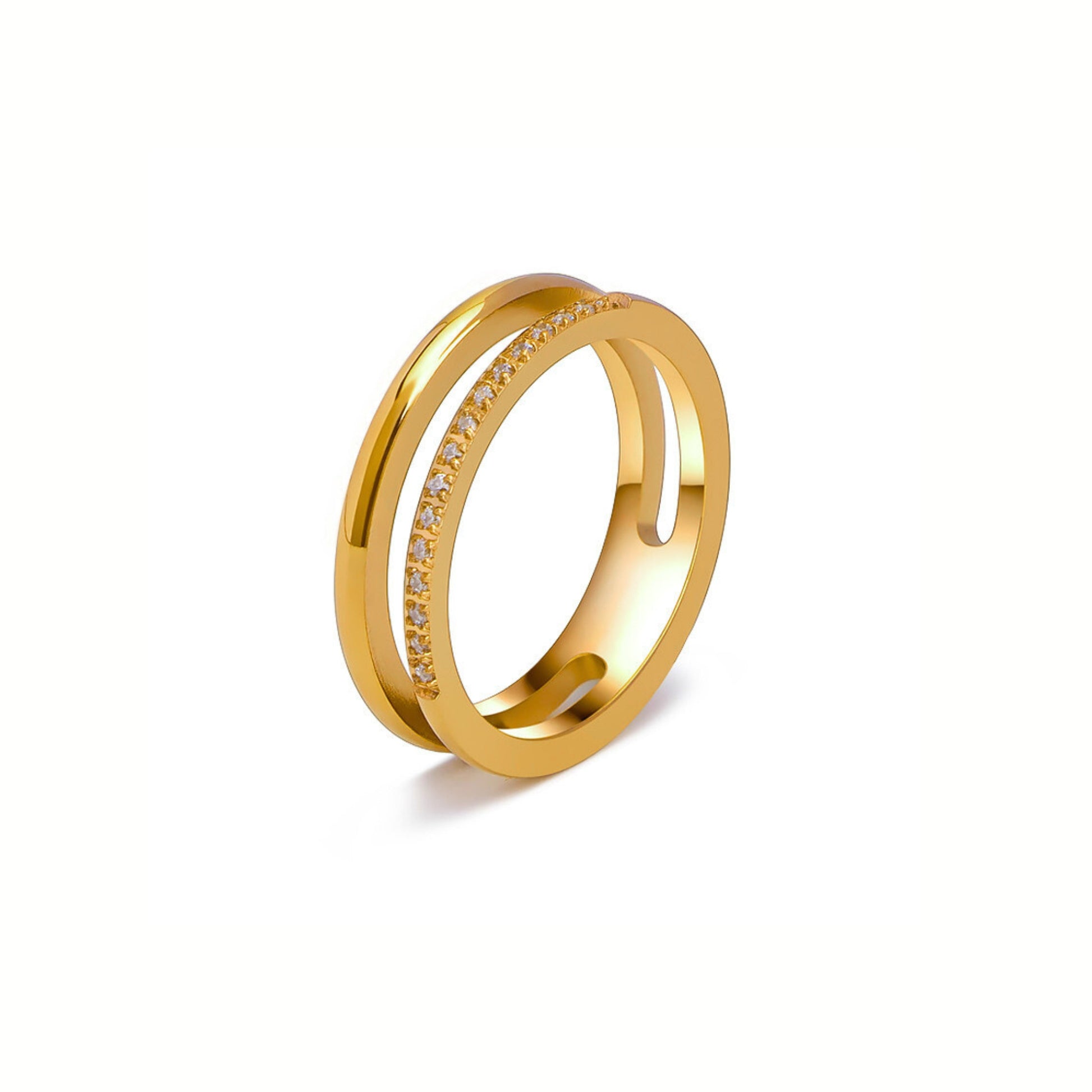 18K Gold Plated Stainless Steel Hypoallergenic Waterproof Tarnish Free Waterproof Sweatproof No-Fade Aria Ring The Aura