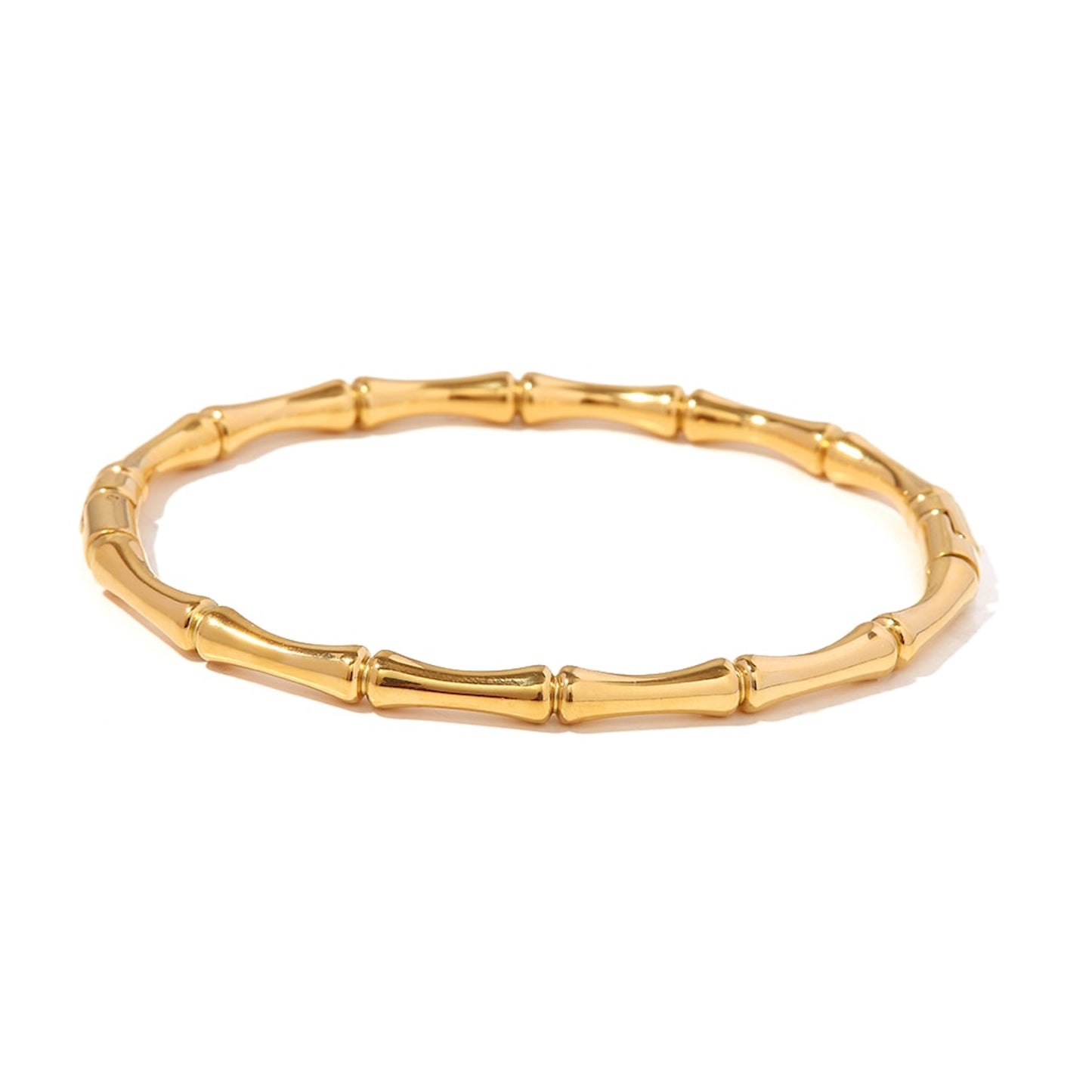 18K Gold Plated Stainless Steel Hypoallergenic Waterproof Tarnish Free Bamboo Bangles The Aura