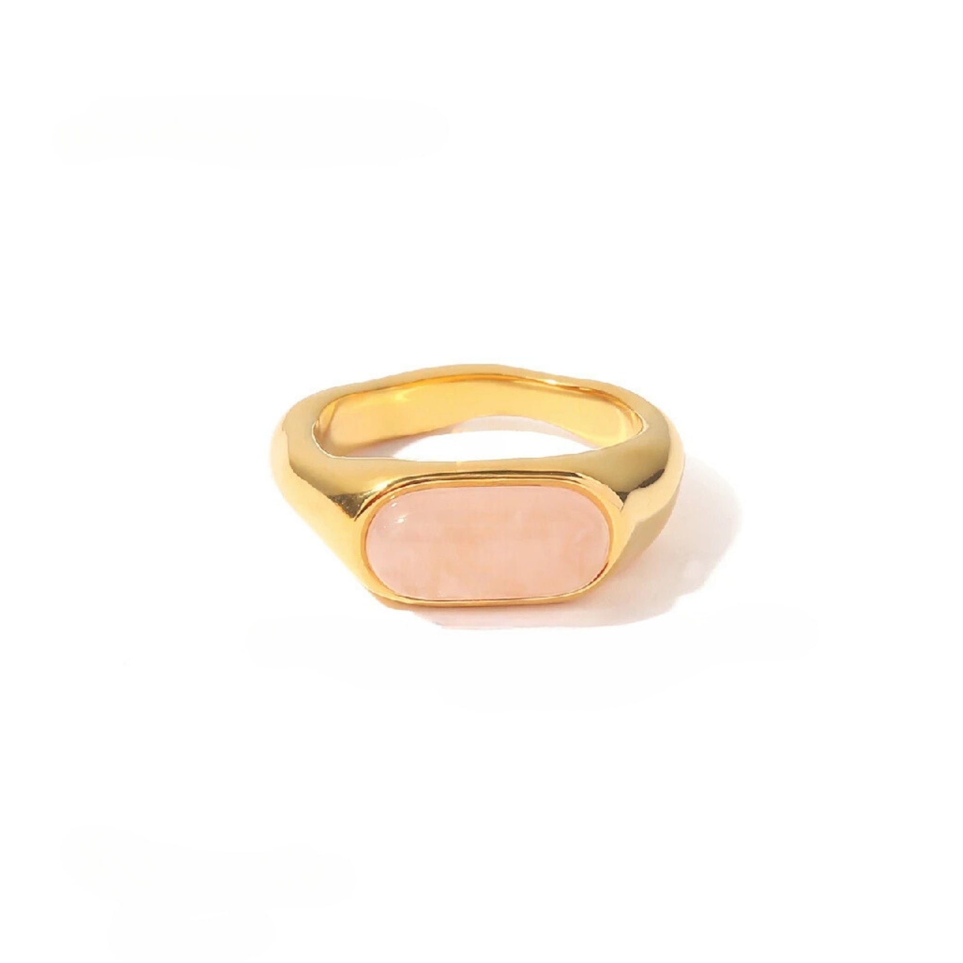 18K Gold Plated Stainless Steel Hypoallergenic Waterproof Tarnish Free Waterproof Sweatproof No-Fade Blush Ring The Aura