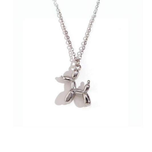 Stainless Steel Hypoallergenic Waterproof Tarnish Free Waterproof Sweatproof No-Fade Bubbly Poodle Necklaces The Aura