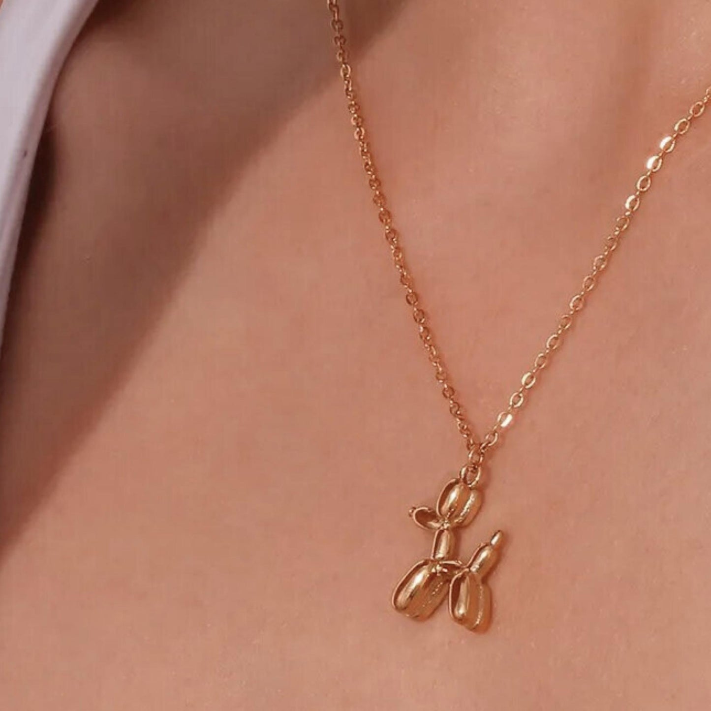 18K Gold Plated Stainless Steel Hypoallergenic Waterproof Tarnish Free Waterproof Sweatproof No-Fade Bubbly Poodle Necklaces The Aura