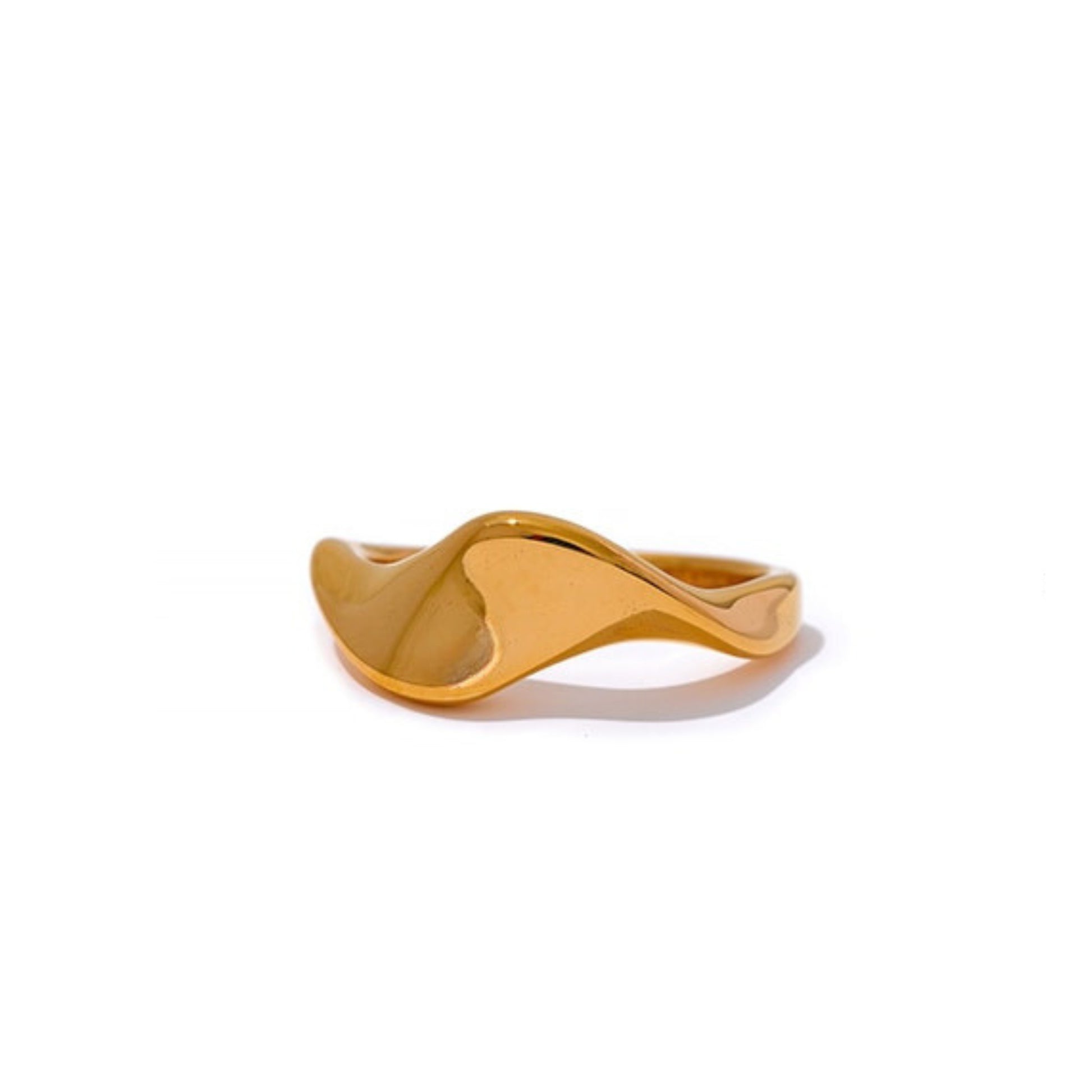 18K Gold Plated Stainless Steel Hypoallergenic Waterproof Tarnish Free Curvella Rings The Aura