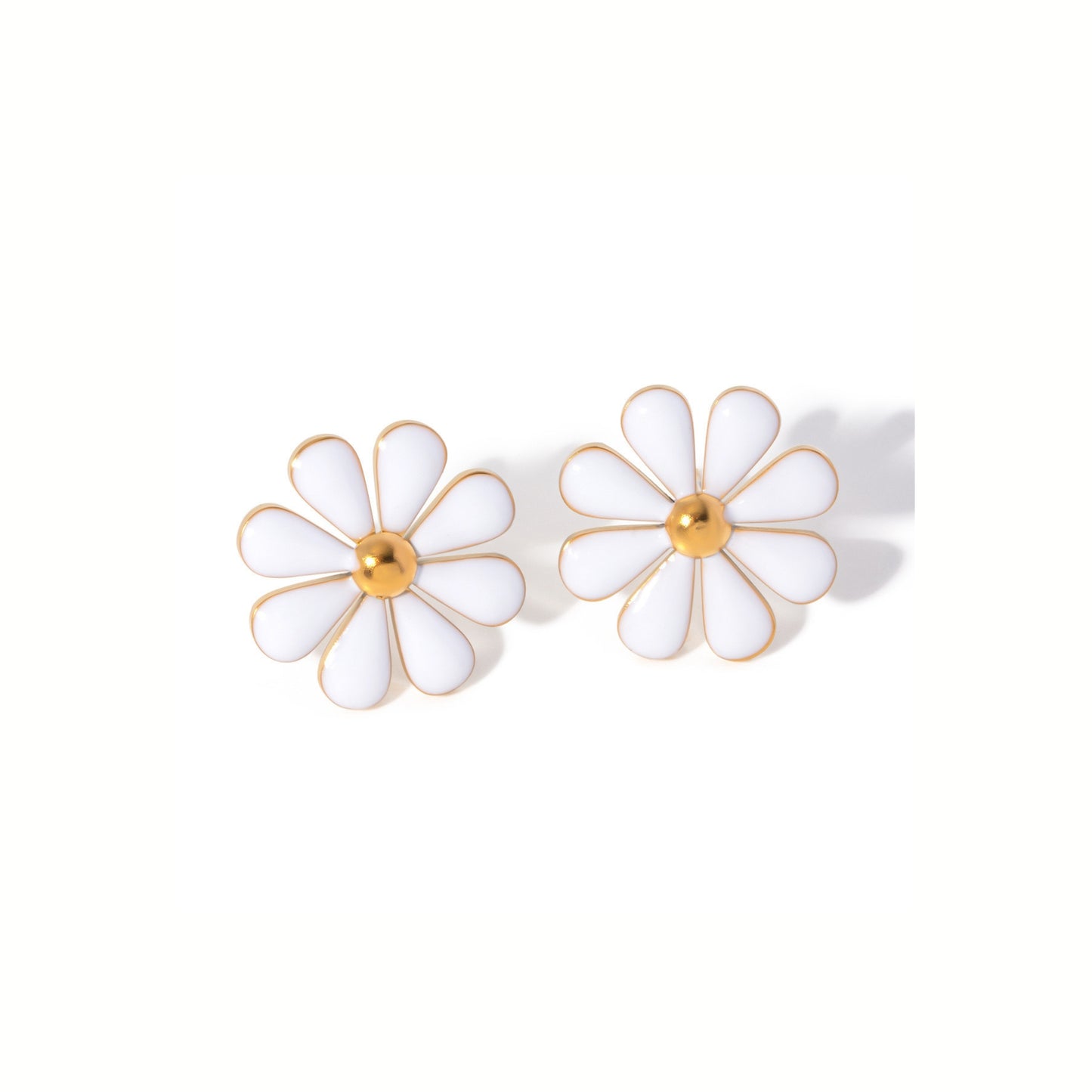 18K Gold Plated Stainless Steel Hypoallergenic Waterproof Tarnish Free Waterproof Sweatproof No-Fade Daisy Stud Earrings The Aura