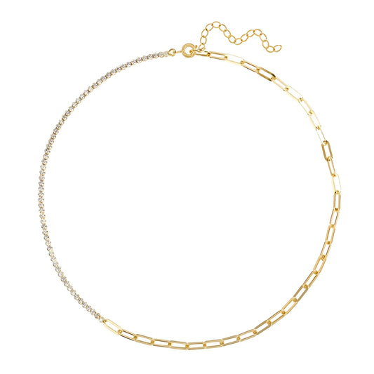 18K Gold Plated S925 Sterling Silver Hypoallergenic Waterproof Tarnish Free Waterproof Sweatproof No-Fade Diamantés Chain Necklace The Aura