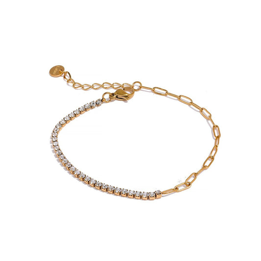 18K Gold Plated Stainless Steel Hypoallergenic Waterproof Tarnish Free Diamantés Chain Bracelets The Aura