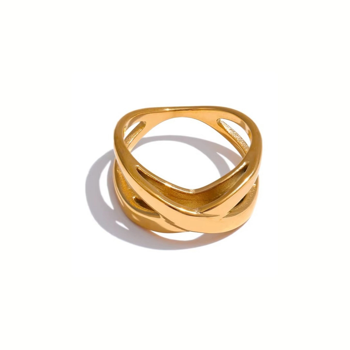 18K Gold Plated Stainless Steel Hypoallergenic Waterproof Tarnish Free Waterproof Sweatproof No-Fade Divine Ring The Aura