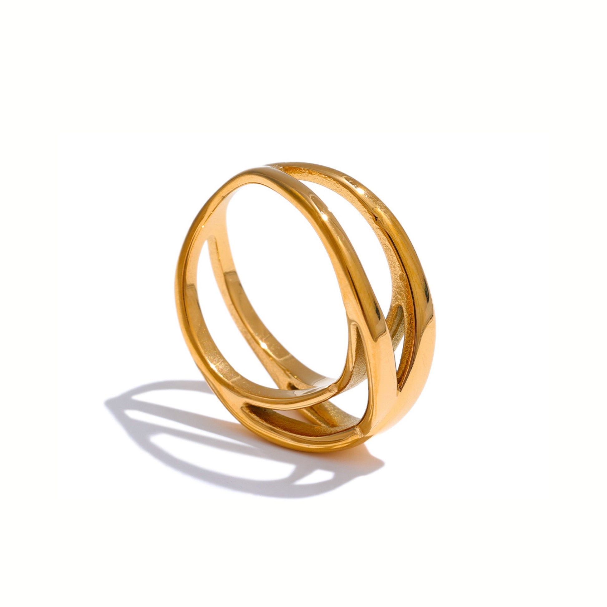 18K Gold Plated Stainless Steel Hypoallergenic Waterproof Tarnish Free Waterproof Sweatproof No-Fade Divine Ring The Aura