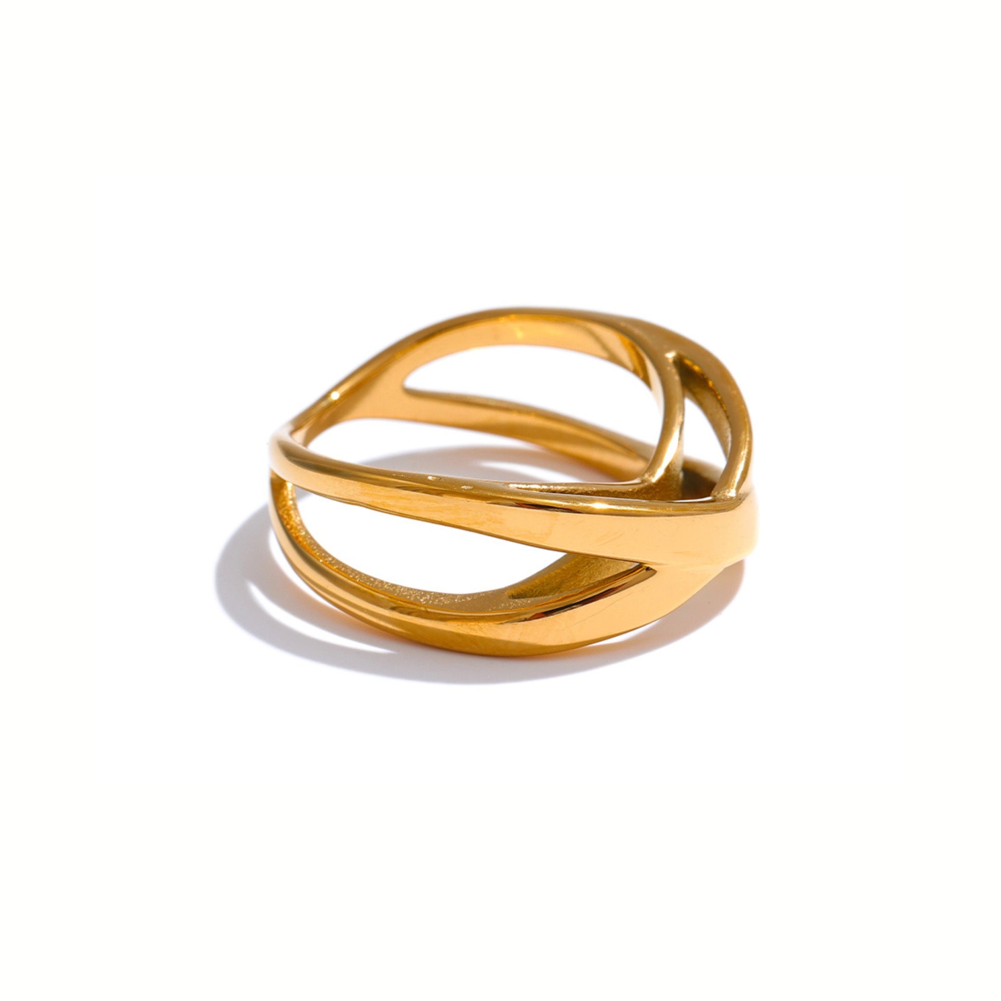 18K Gold Plated Stainless Steel Hypoallergenic Waterproof Tarnish Free Waterproof Sweatproof No-Fade Divine Ring The Aura