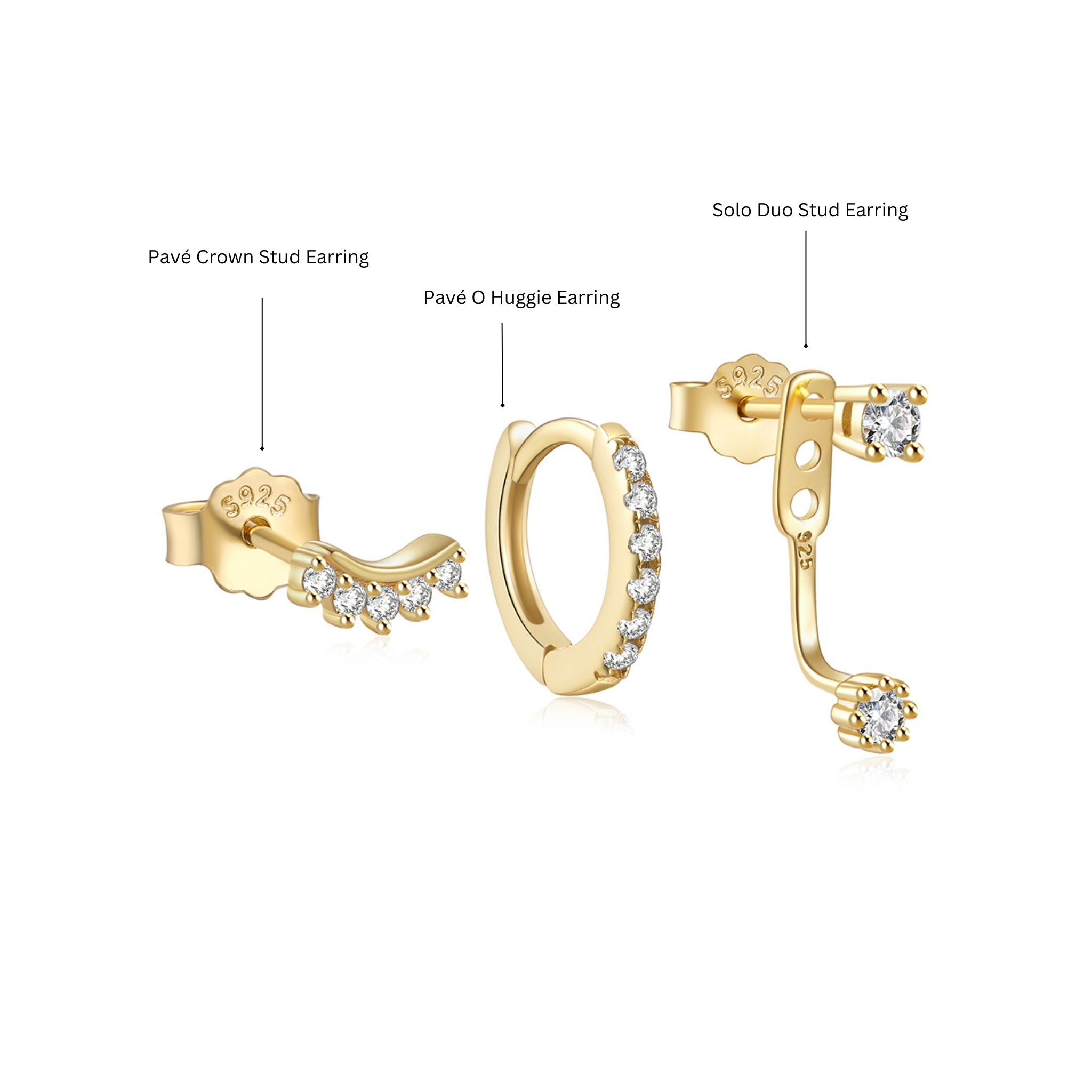 Reserved! hot 18k Pure Gold Earrings bundle