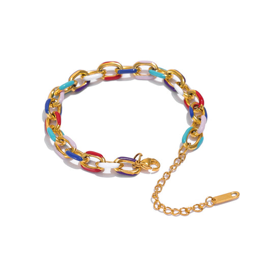 Gold Plated Stainless Steel Hypoallergenic Waterproof Tarnish Free Facets Of Life Chain Bracelets The Aura