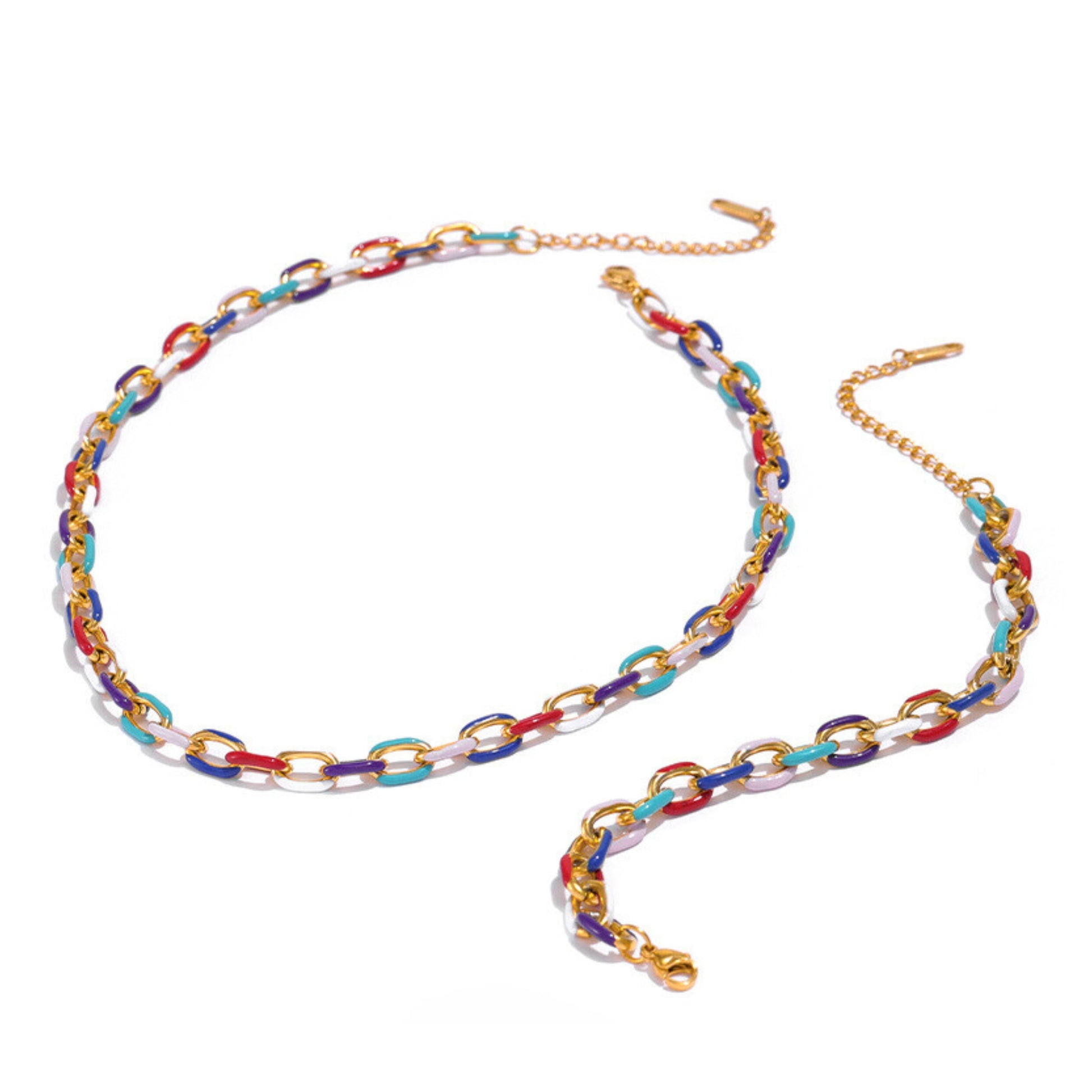 Gold Plated Stainless Steel Hypoallergenic Waterproof Tarnish Free Facets Of Life Chain Bracelets The Aura