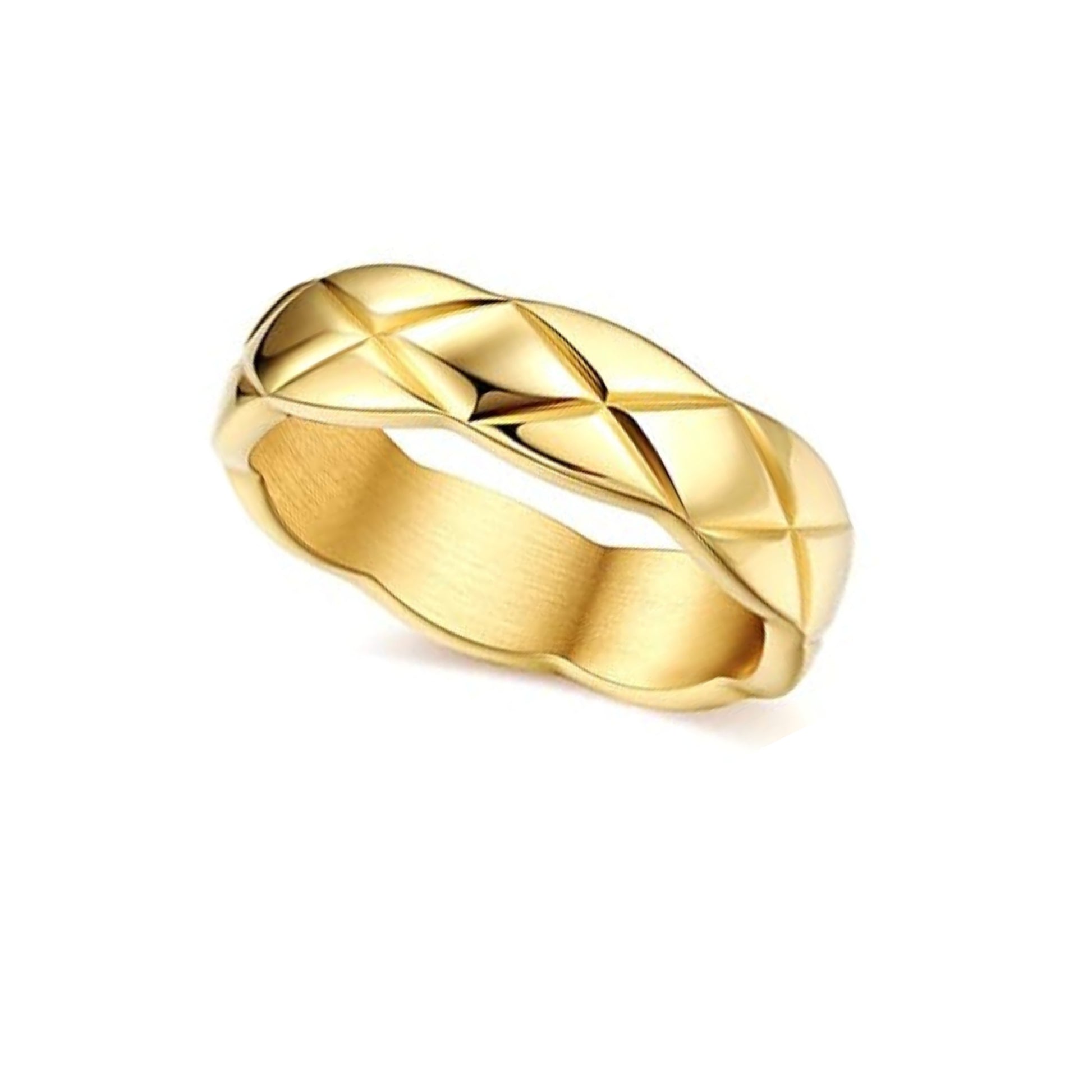 18K Gold Plated Stainless Steel Hypoallergenic Waterproof Tarnish Free Halo Classic Rings The Aura