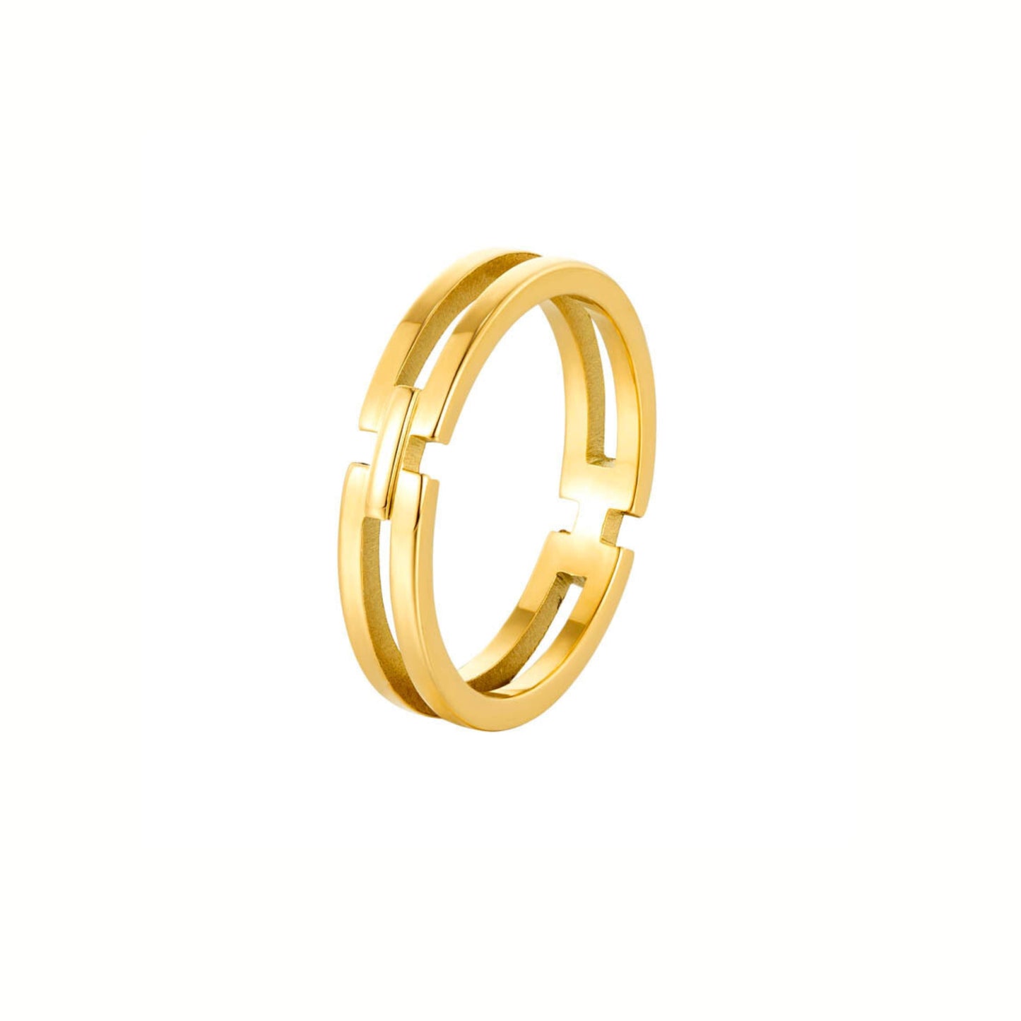 18K Gold Plated Stainless Steel Hypoallergenic Waterproof Tarnish Free Waterproof Sweatproof No-Fade Hannah Ring The Aura