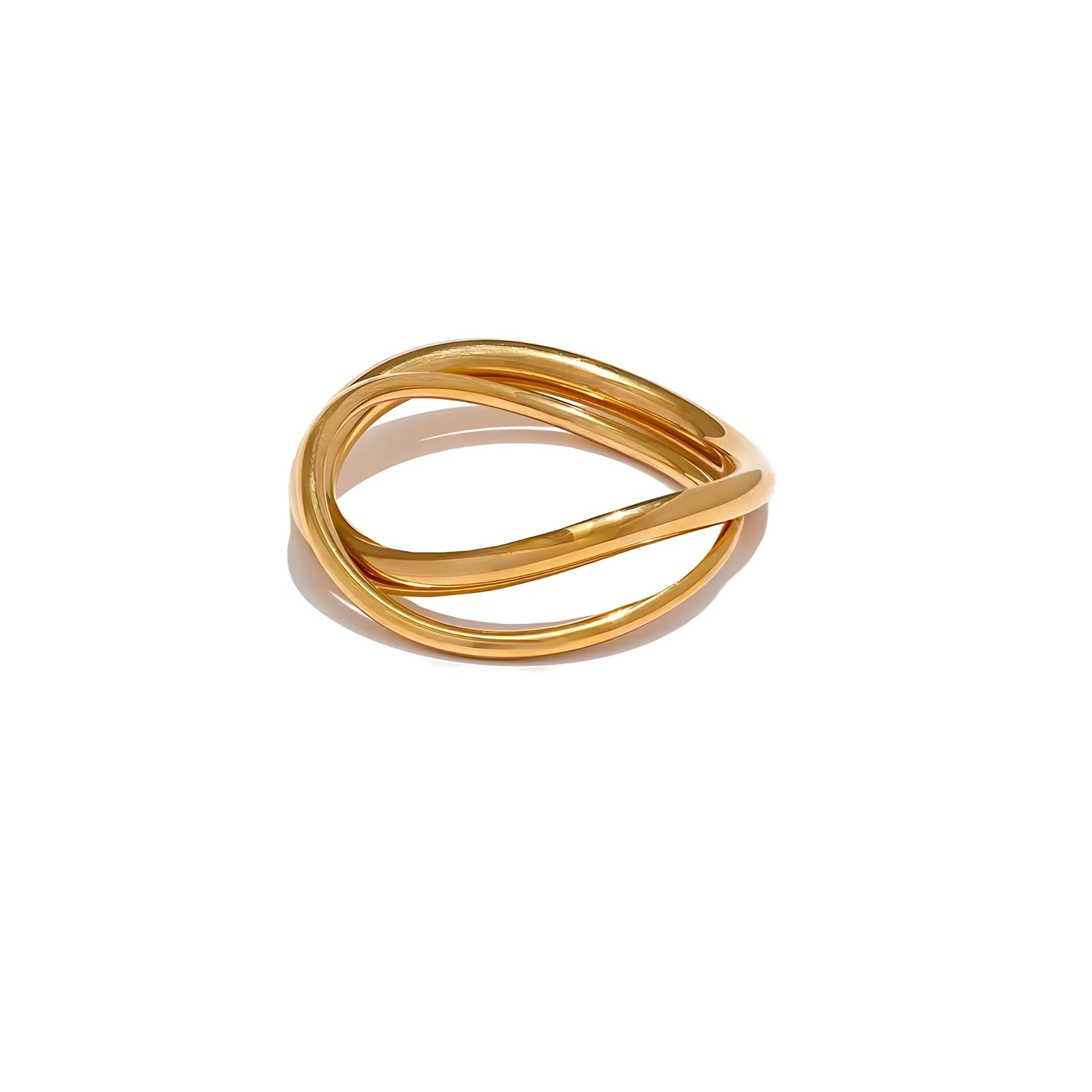 18K Gold Plated Stainless Steel Hypoallergenic Waterproof Tarnish Free Waterproof Sweatproof No-Fade Infinity Ring The Aura