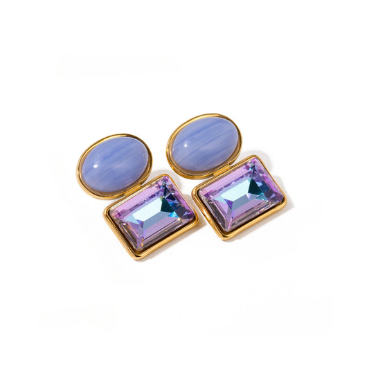Lilac Gem Stud Earrings