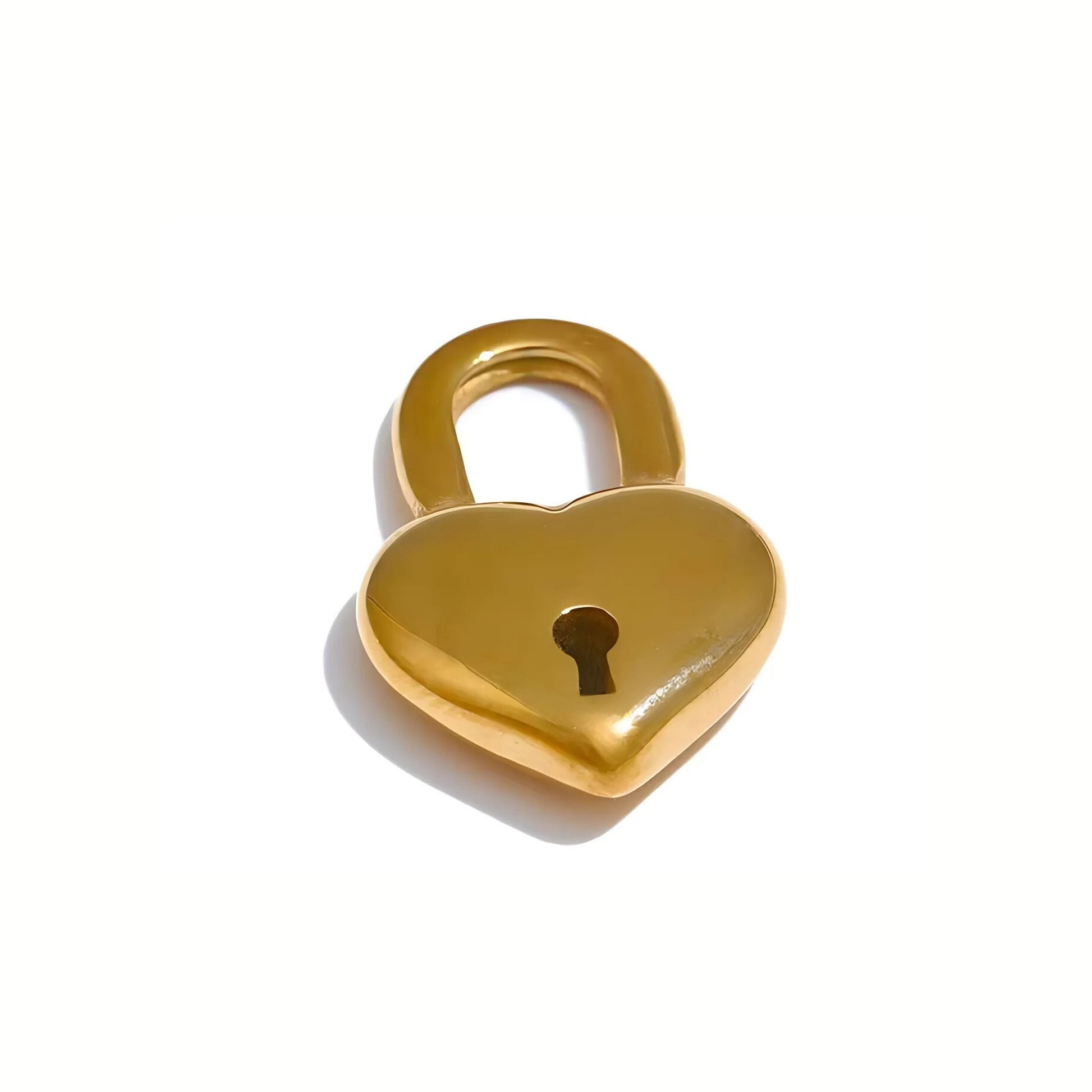 18K Gold Plated Stainless Steel Hypoallergenic Waterproof Tarnish Free Waterproof Sweatproof No-Fade Love Keylock Charm The Aura