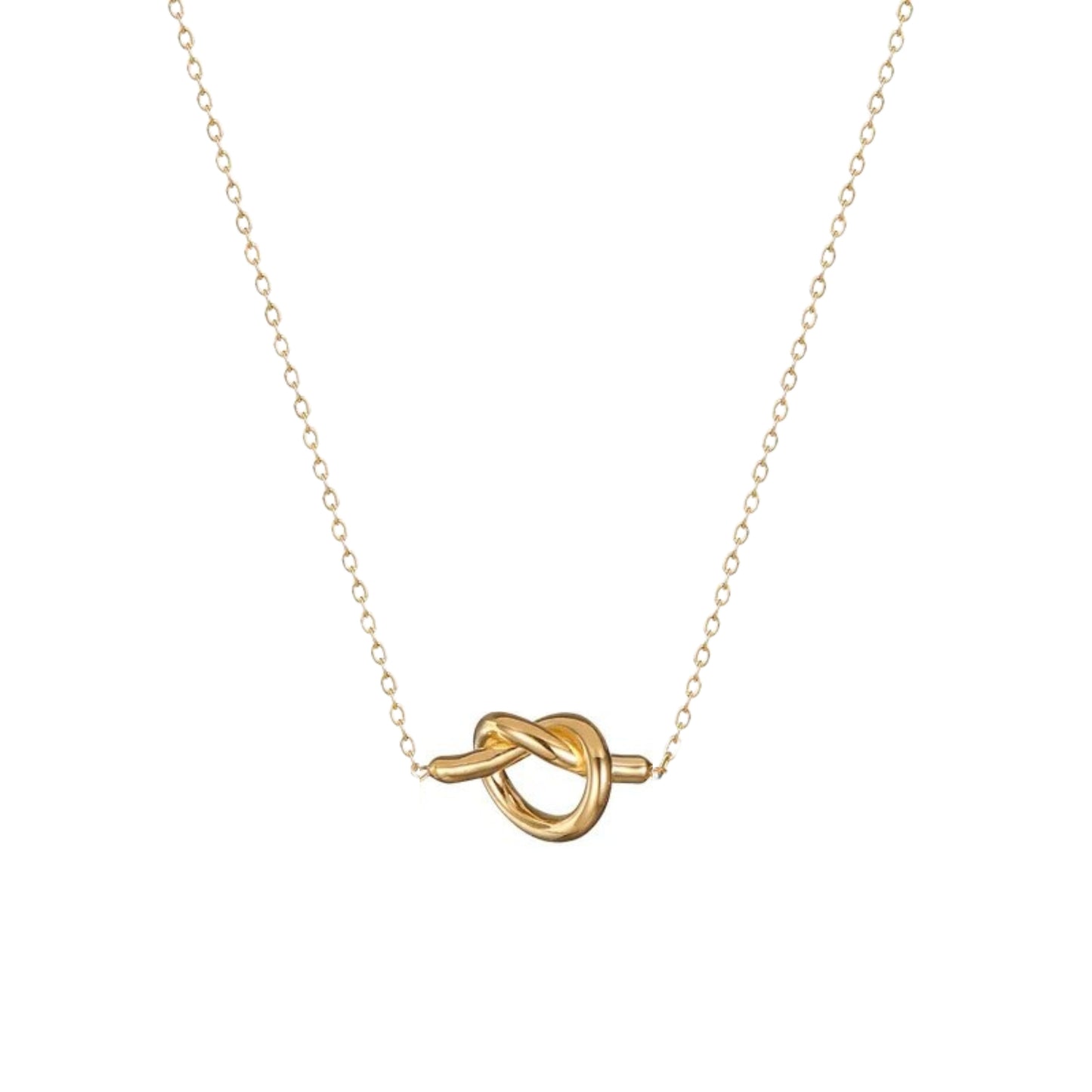 18K Gold Plated Stainless Steel Hypoallergenic Waterproof Tarnish Free Waterproof Sweatproof No-Fade Love Knot Necklace The Aura