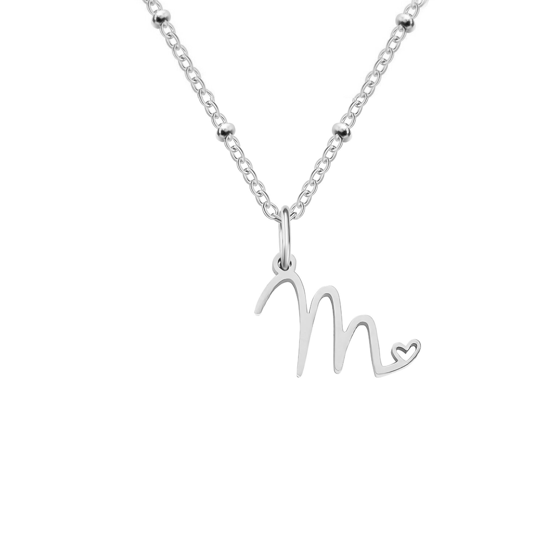 18K Gold Plated Stainless Steel Hypoallergenic Waterproof Tarnish Free Waterproof Sweatproof No-Fade Love Script Alphabet Necklace The Aura