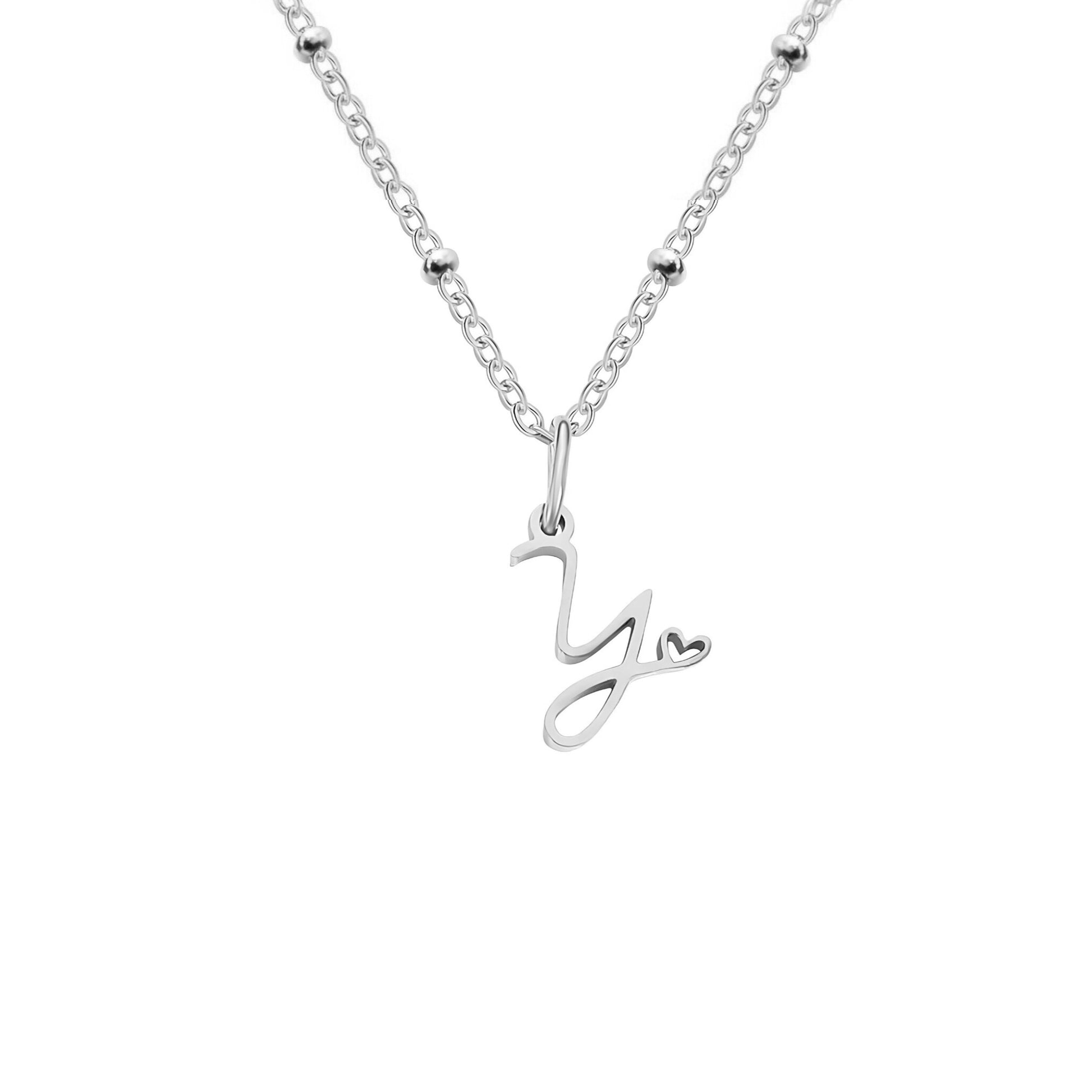 18K Gold Plated Stainless Steel Hypoallergenic Waterproof Tarnish Free Waterproof Sweatproof No-Fade Love Script Alphabet Necklace The Aura