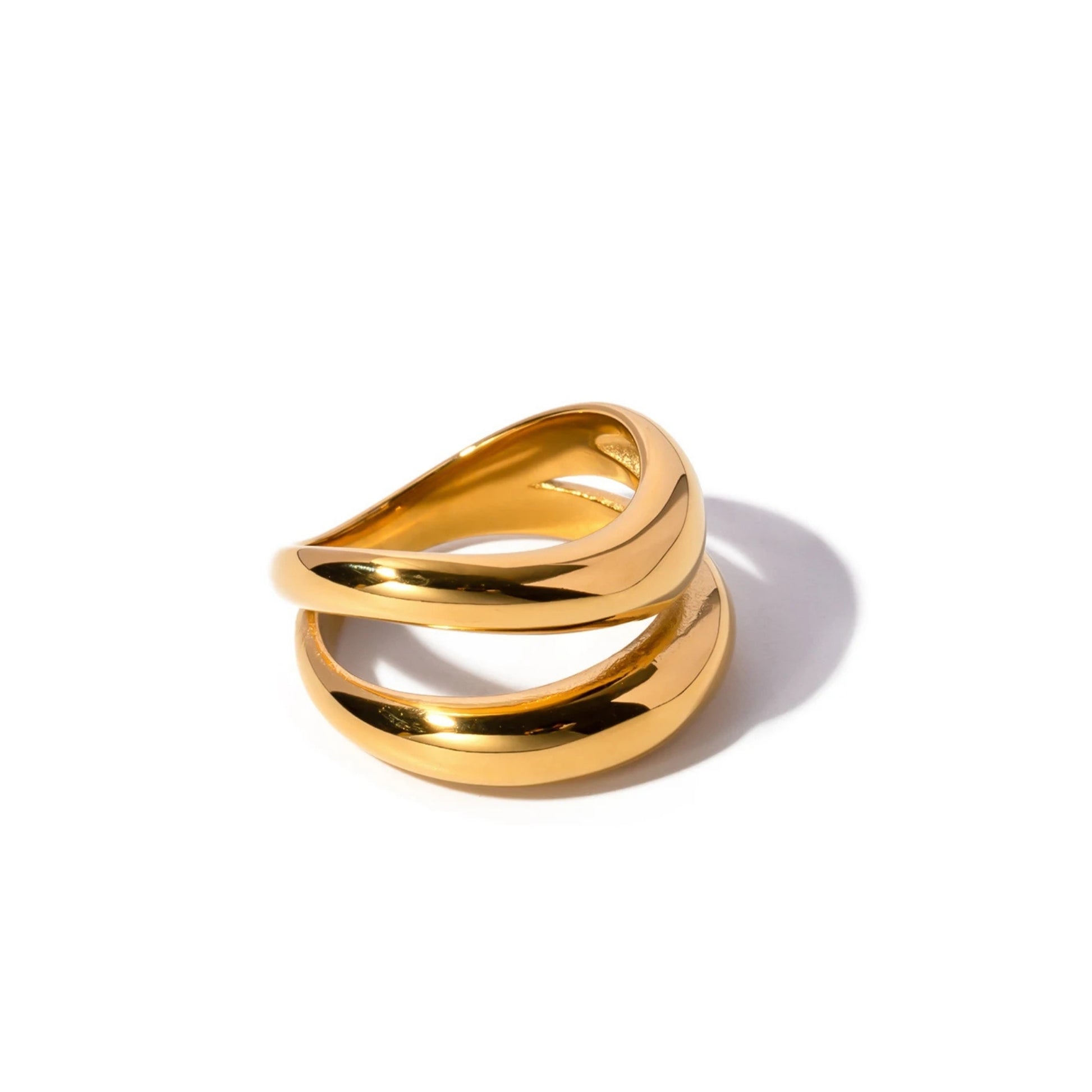 18K Gold Plated Stainless Steel Hypoallergenic Waterproof Tarnish Free Waterproof Sweatproof No-Fade Ona Ring The Aura