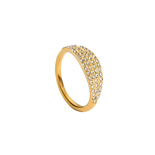 18K Gold Plated Stainless Steel Tarnish Free Pave Wrap Rings The Aura