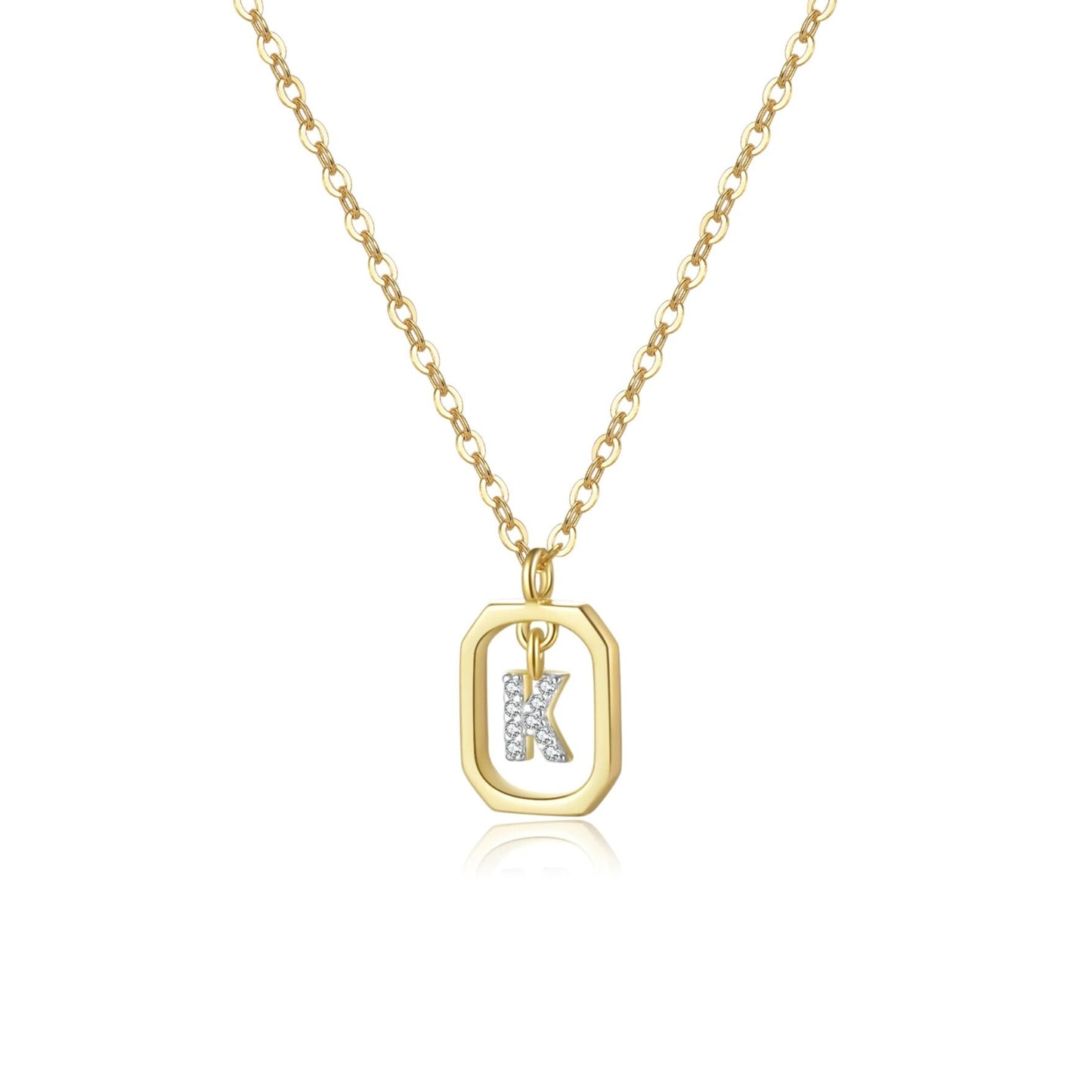 18K Gold Plated Sterling Silver Hypoallergenic Waterproof Sweatproof No-Fade Petite Alphabet Necklace The Aura