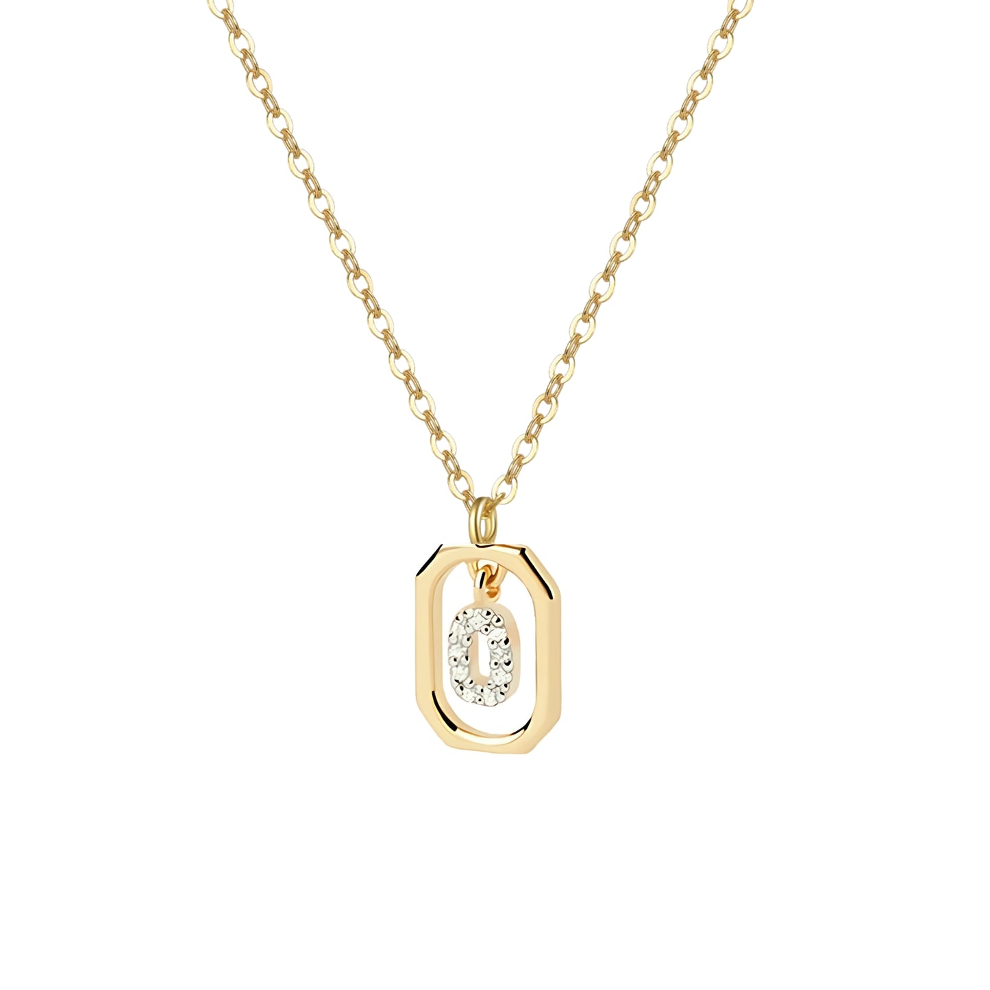 18K Gold Plated Sterling Silver Hypoallergenic Waterproof Sweatproof No-Fade Petite Alphabet Necklace The Aura