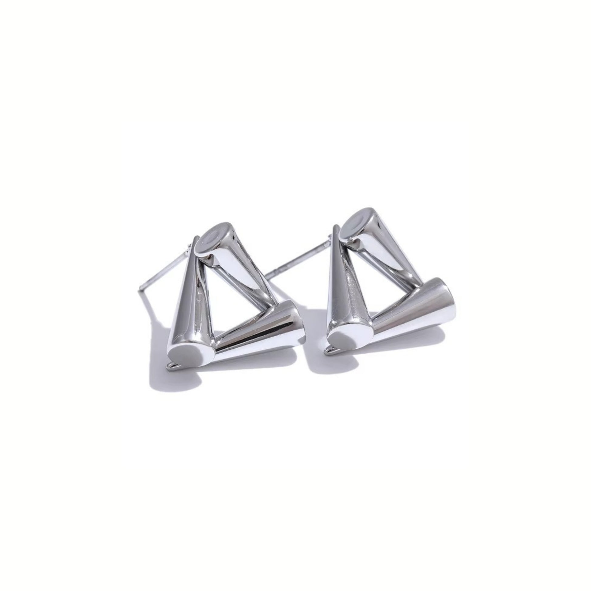 Stainless Steel Hypoallergenic Waterproof Tarnish Free Waterproof Sweatproof No-Fade Prism Stud Earrings The Aura