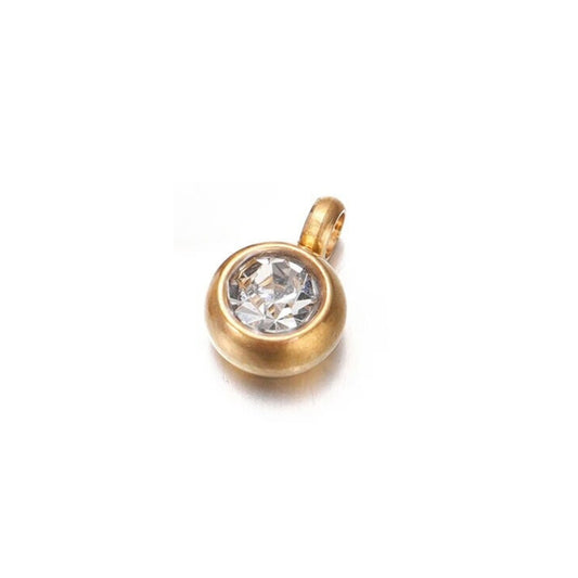 18K Gold Plated Stainless Steel Hypoallergenic Waterproof Tarnish Free Waterproof Sweatproof No-Fade Mini Round Charm The Aura