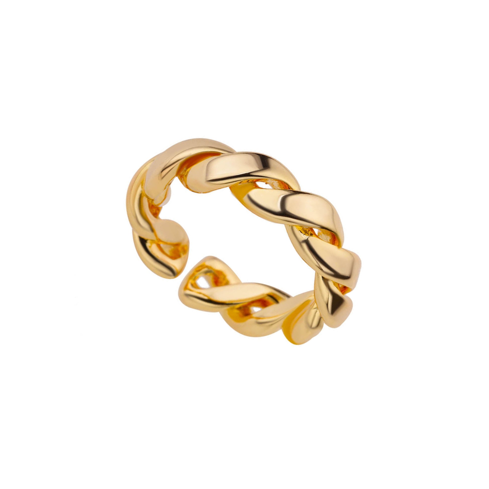 18K Gold Plated Stainless Steel Hypoallergenic Waterproof Tarnish Free Spiral Rings The Aura