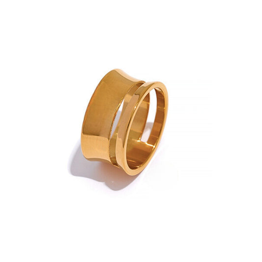 18K Gold Plated Stainless Steel Hypoallergenic Waterproof Tarnish Free Split Band Rings The Aura