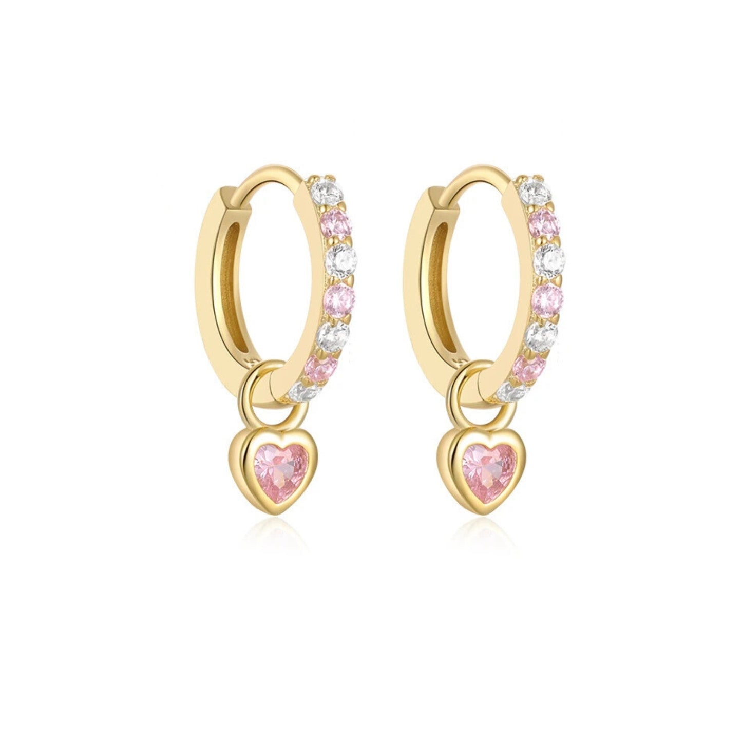 18K Gold Plated sterling silver Hypoallergenic The Pounding Heart Huggie Earrings The Aura