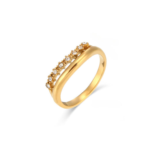 18K Gold Plated Stainless Steel Hypoallergenic Waterproof Tarnish Free Waterproof Sweatproof No-Fade Tiara Ring The Aura