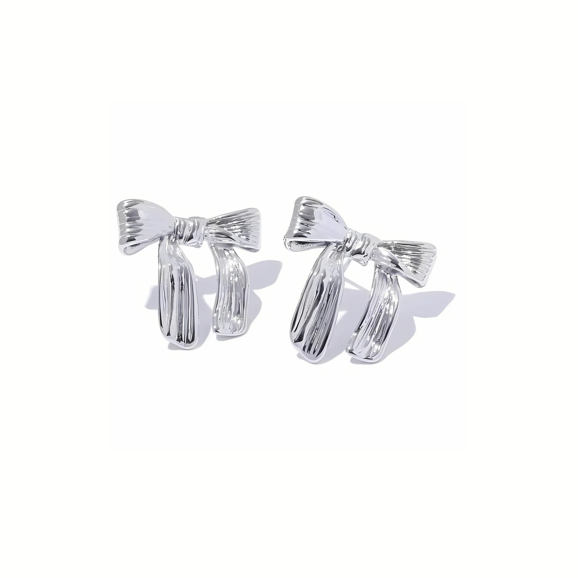 Stainless Steel Hypoallergenic Waterproof Tarnish Free Waterproof Sweatproof No-Fade Tied Ribbon Stud Earrings The Aura