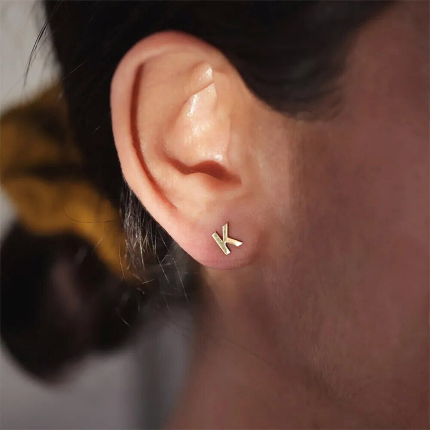 Tiny Alphabet Stud Earrings
