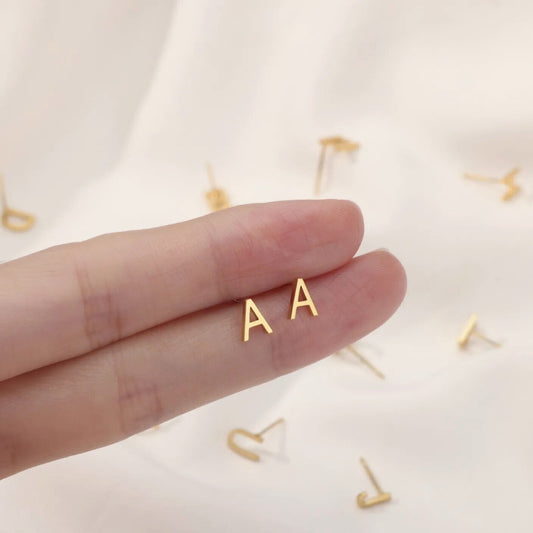 Tiny Alphabet Stud Earrings