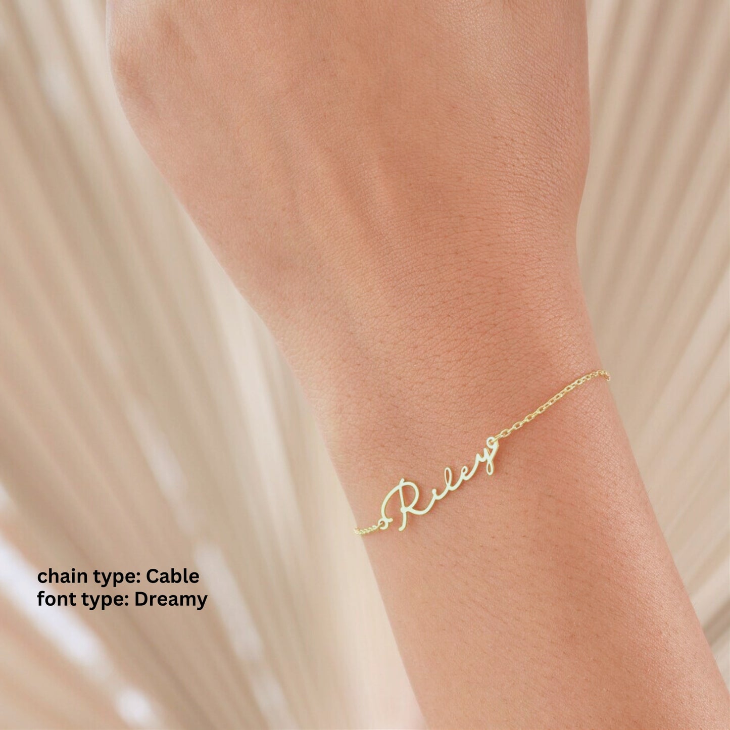 18K Gold Plated Stainless Steel Hypoallergenic Waterproof Tarnish Free Waterproof Sweatproof No-Fade Unique Nameplate Bracelet The Aura