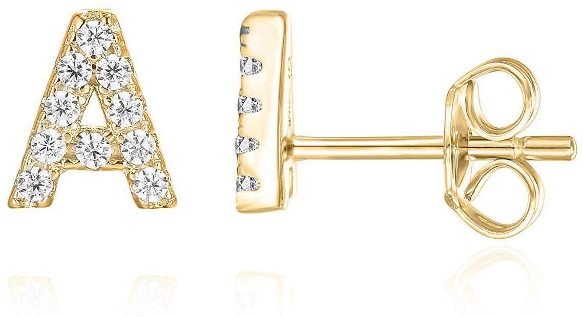 Mini Alphabet Diamantés Stud Earrings - The Aura