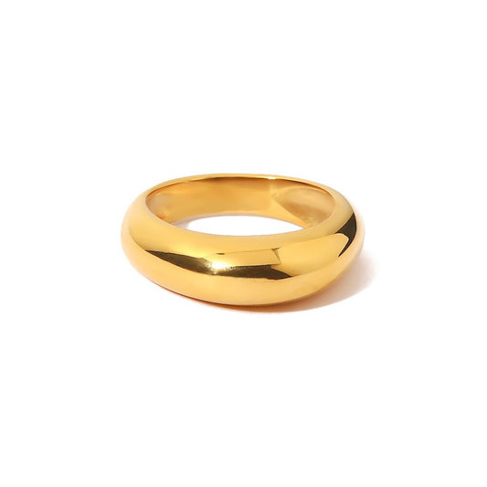 18K Gold Plated Stainless Steel Hypoallergenic Waterproof Tarnish Free Bulge Rings The Aura