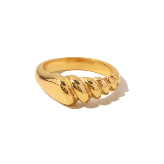 18k Gold Plated Stainless Steel Croissant Rings The Aura