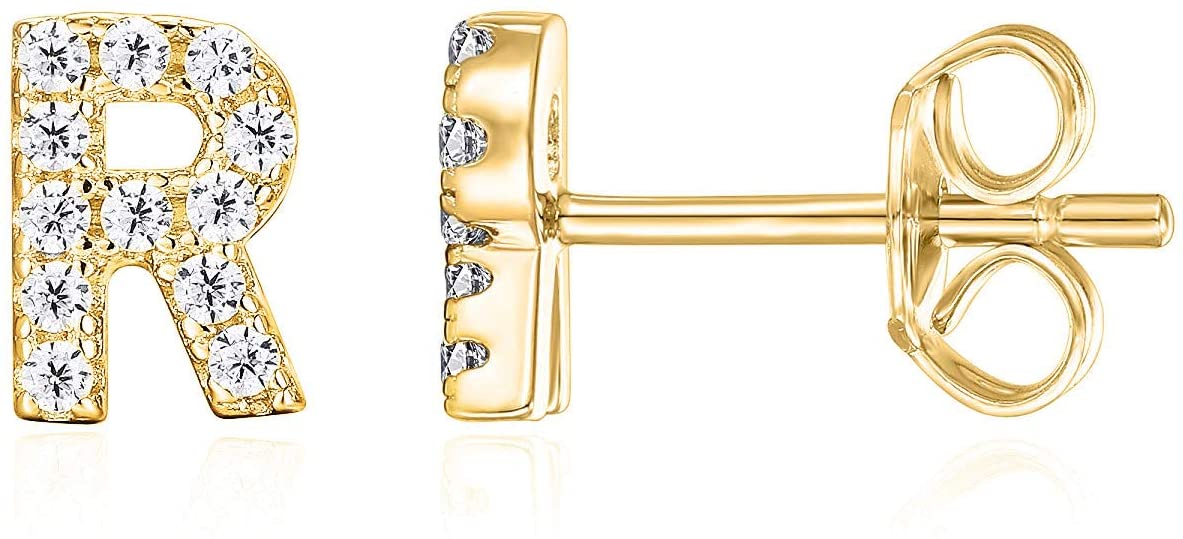 Mini Alphabet Diamantés Stud Earrings - The Aura