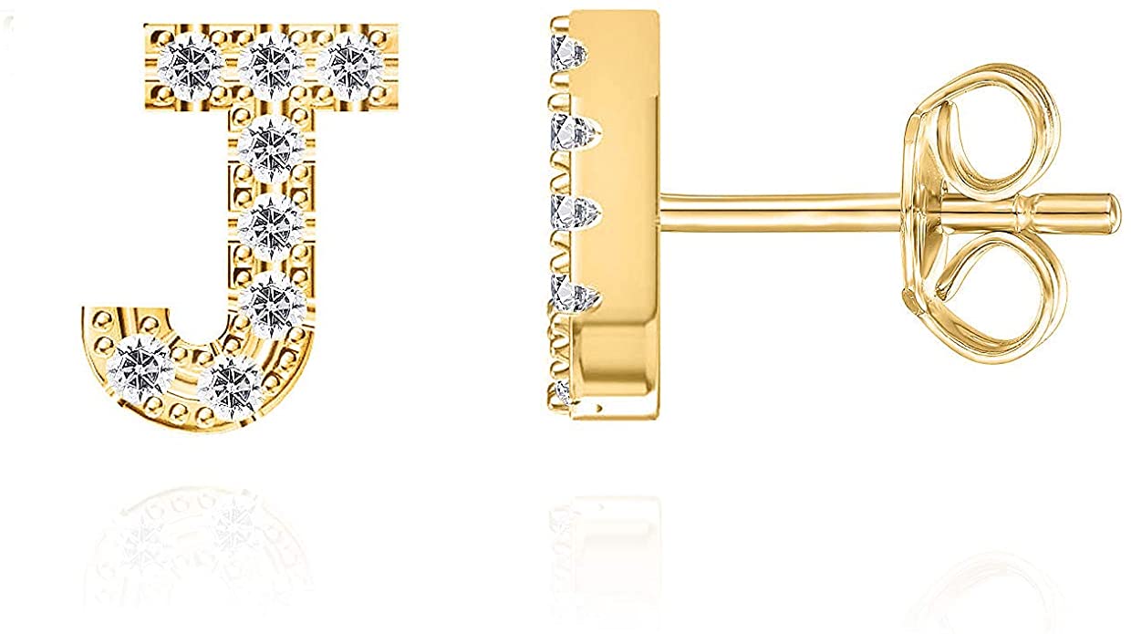 Mini Alphabet Diamantés Stud Earrings - The Aura