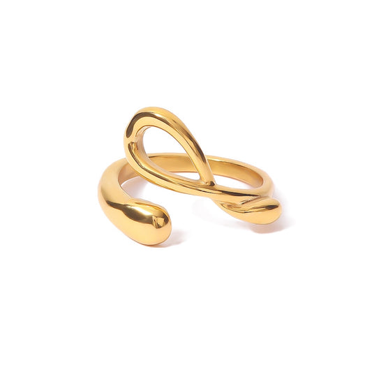 18K Gold Plated Stainless Steel Hypoallergenic Waterproof Tarnish Free Flying Ribbon Rings The Aura